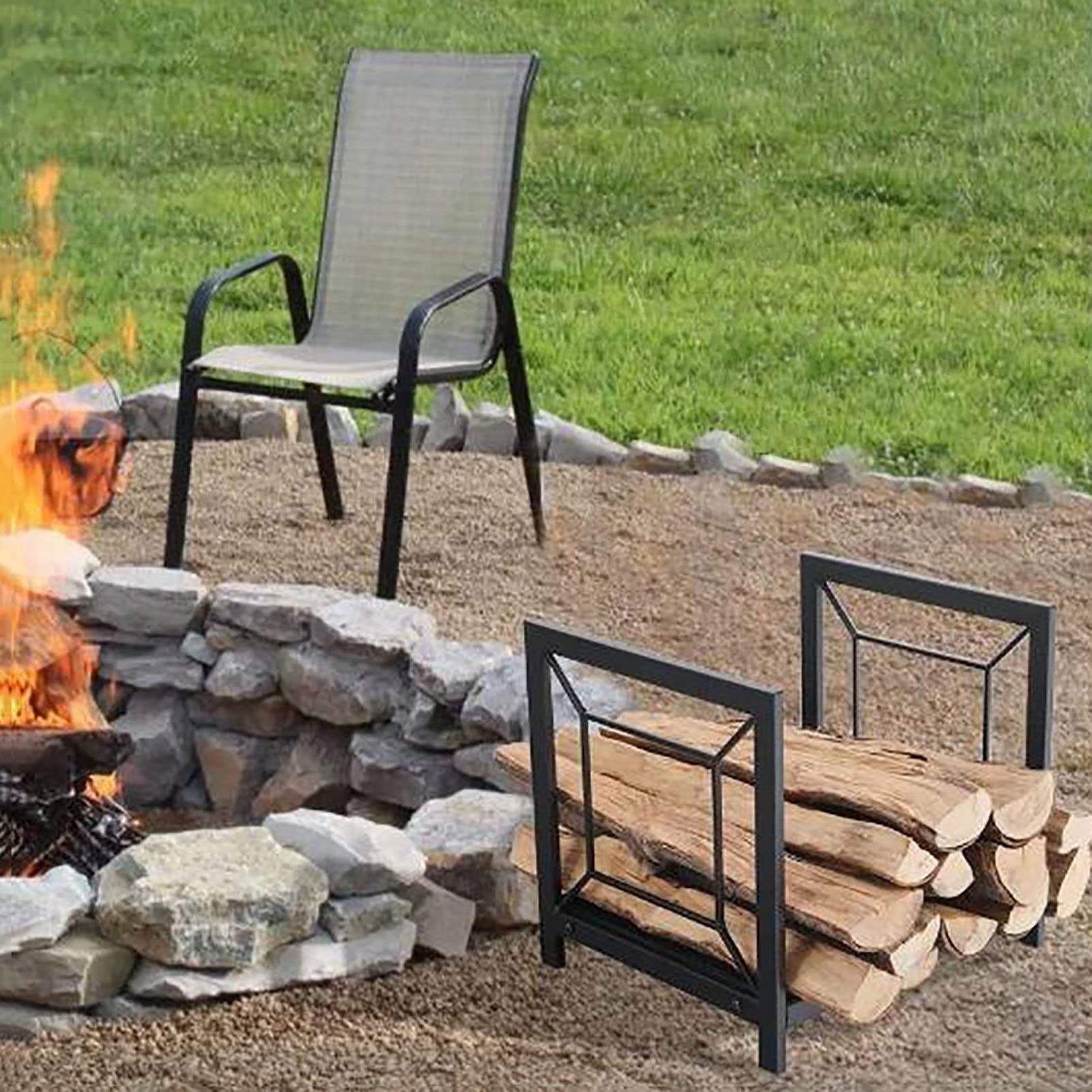 Portalegna da ardere, soggiorno, accessori per caminetti, portalegna da giardino e da esterno, struttura in acciaio resistente