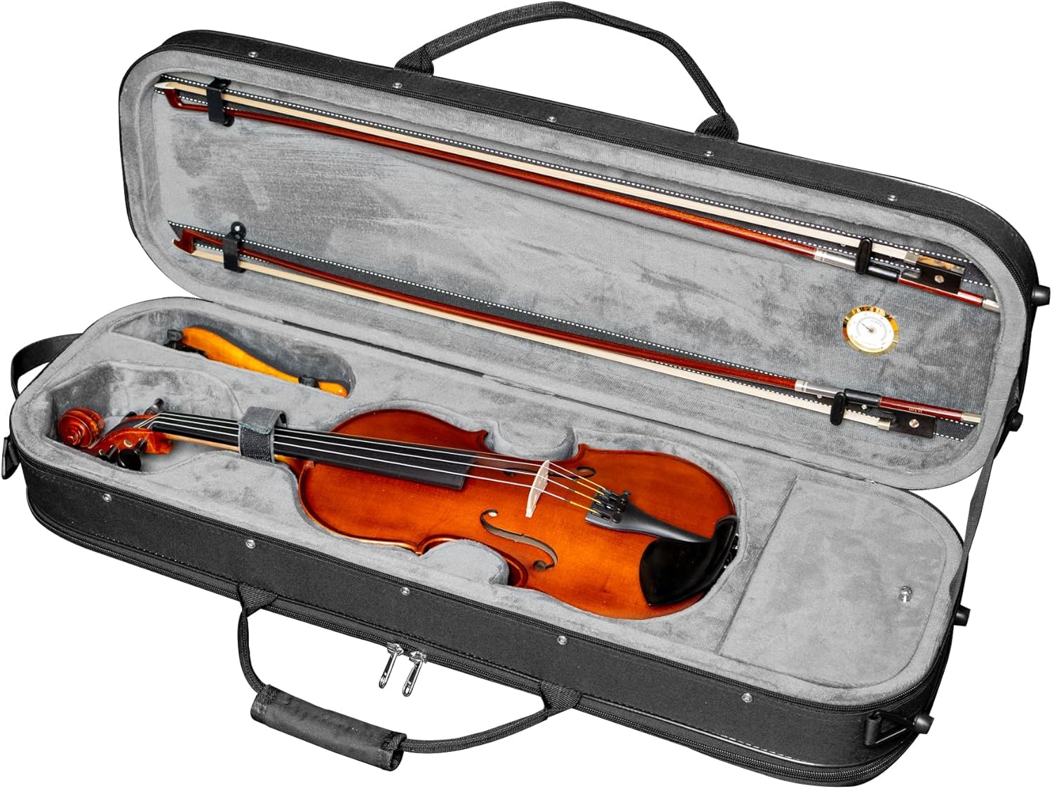 MI&VI Avanti Series Light Hard Violin Case (Full Size) — Travel Violin Backpack Case for 4/4 Sized Violins, NF-5250 (Black)