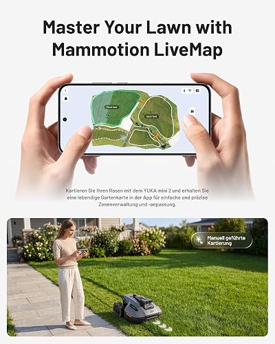MAMMOTION YUKA Mini 2500 Robot Lawn Mower, Up to 500m2, Zero Signal Loss, No RTK, AI Image Processing Three Cameras Robot Lawn Mower, Auto Multi-Zone Mapping, DropMow - 6