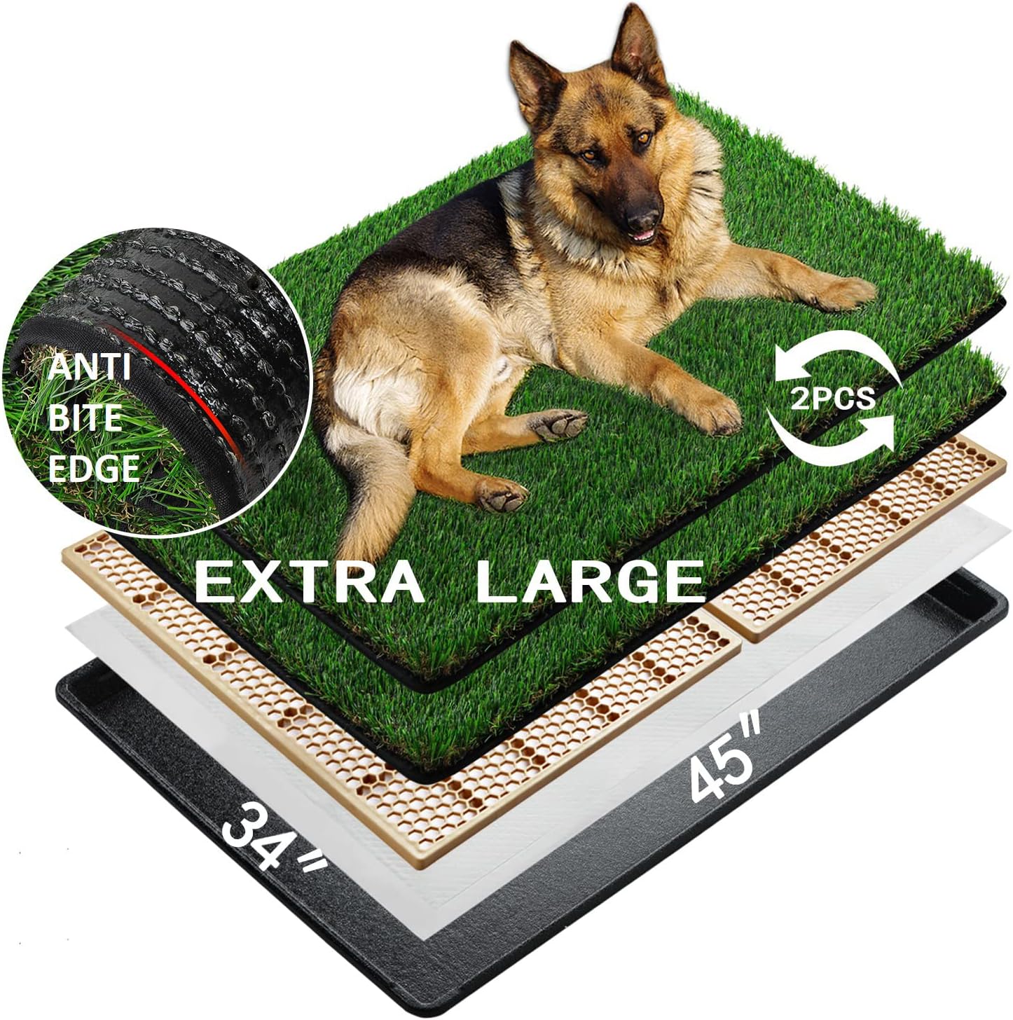 MEEXPAWS Dog Grass Pee Pads for Dogs with Tray Extra