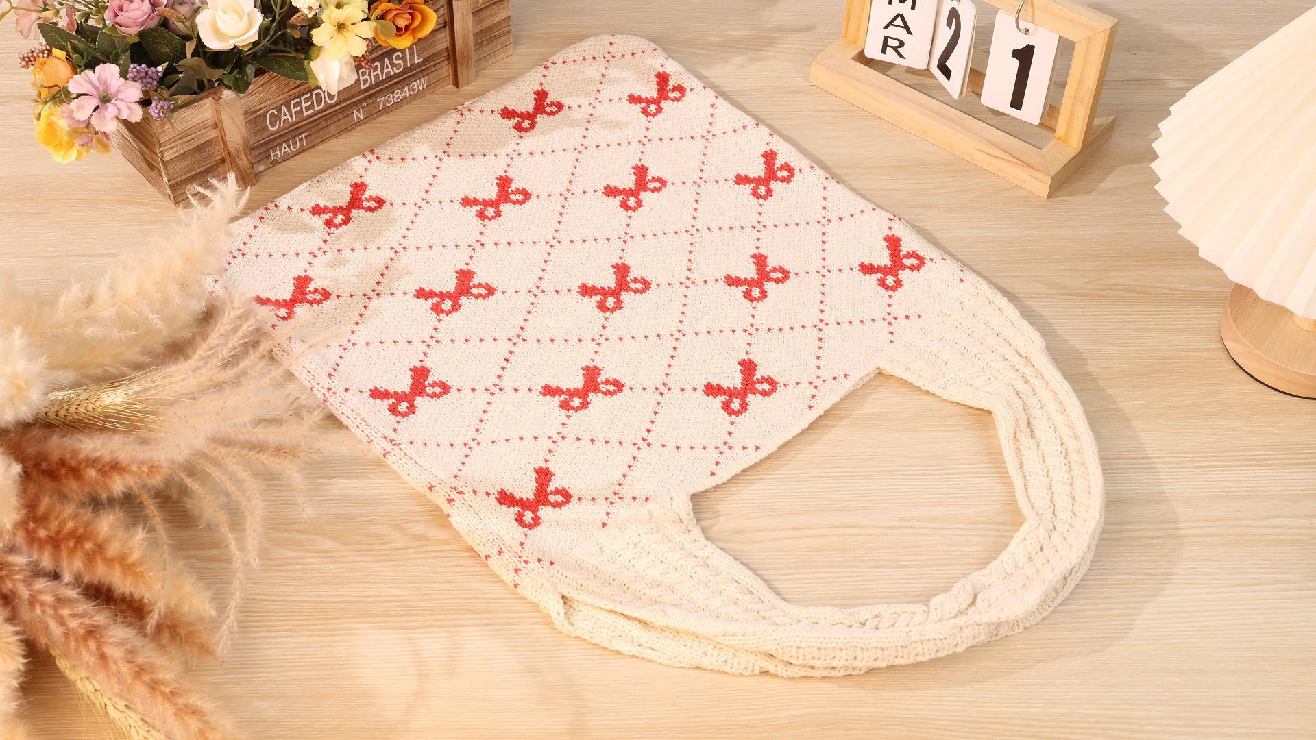 Bolso tote tejido de crochet grande para mujer miniatura 7