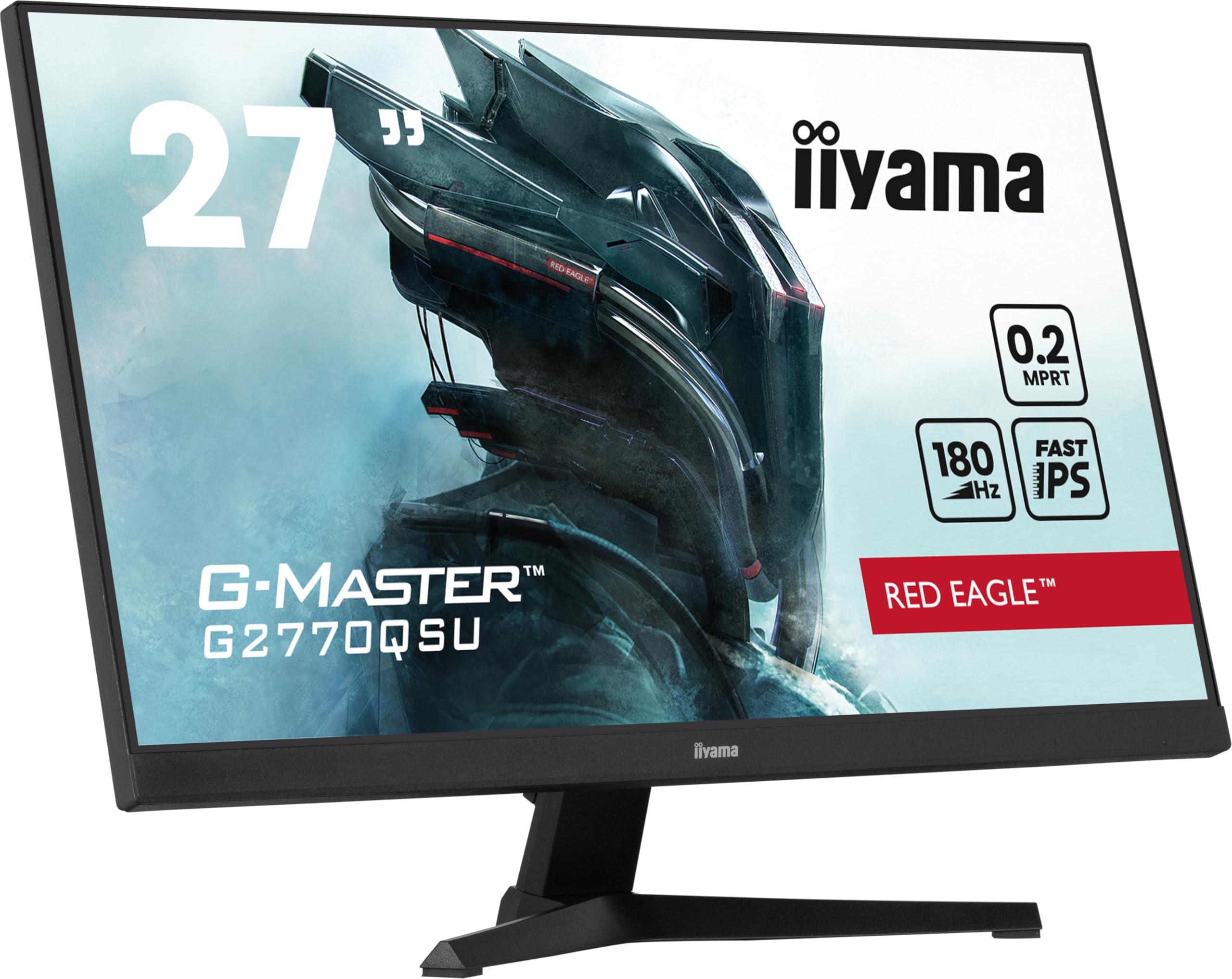 Ecran IIYAMA 27'' G-Master 0.2ms Red Eagle Fast IPS 2560x1440 180Hz 400 CD/m² HDMI DisplayPort 4xUSB (3.2) HPs 2x2W FreeSync Black Tuner G2770QSU-B6