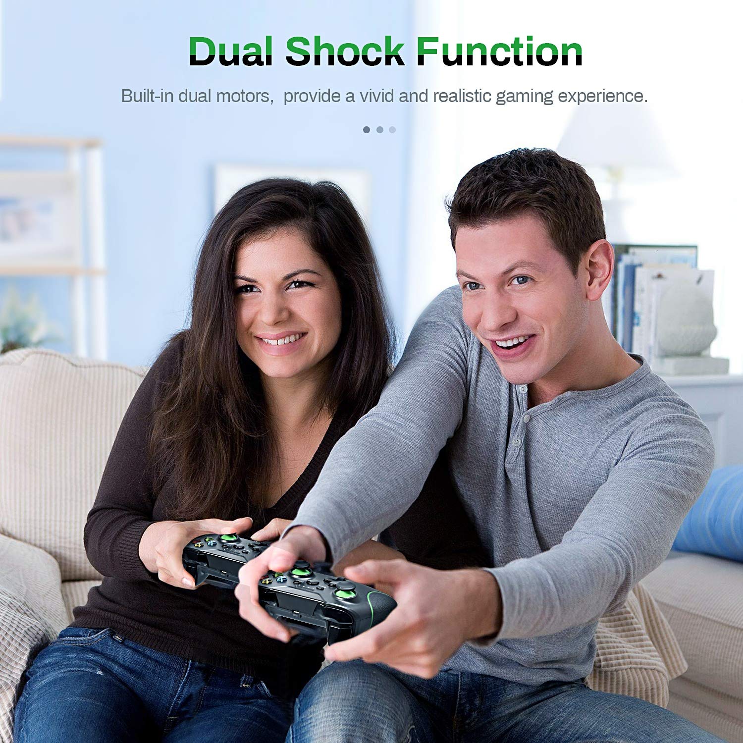 VOYEE Controller Replacement for Microsoft Xbox One Controller, Enhanced Wireless Controller Compatible with Microsoft Xbox One/One S/One X/One Elite/PC Windows 10 - Black [2020 Upgraded Version]