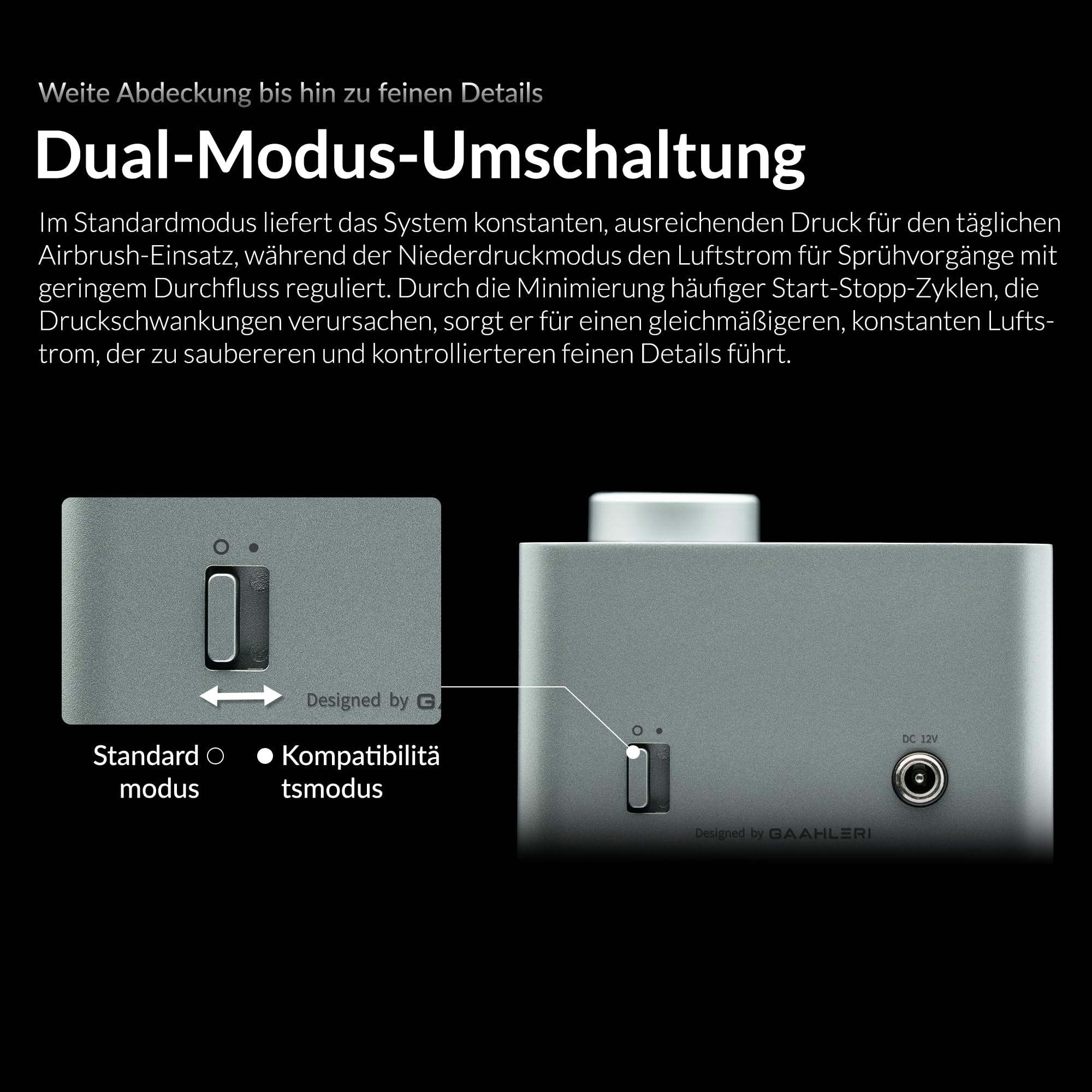 Gaahleri Turbox Mini Airbrush-Kit GHAD-39 0.35mm Dual-Action 18 Luftstufen Digitalanzeige