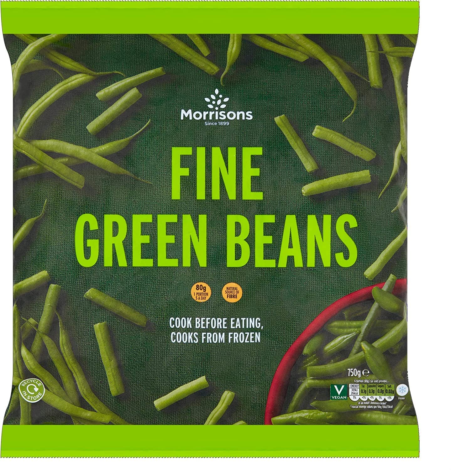 Morrisons Fine Green Beans 750g (Frozen)