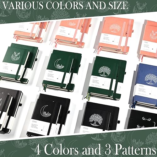 Miniatura 6 de Cuaderno rayado con rayas universitarias, 360 páginas numeradas, cuadernos de tapa dura B5, diarios de cuero con bolígrafo, calcomanías de índice,