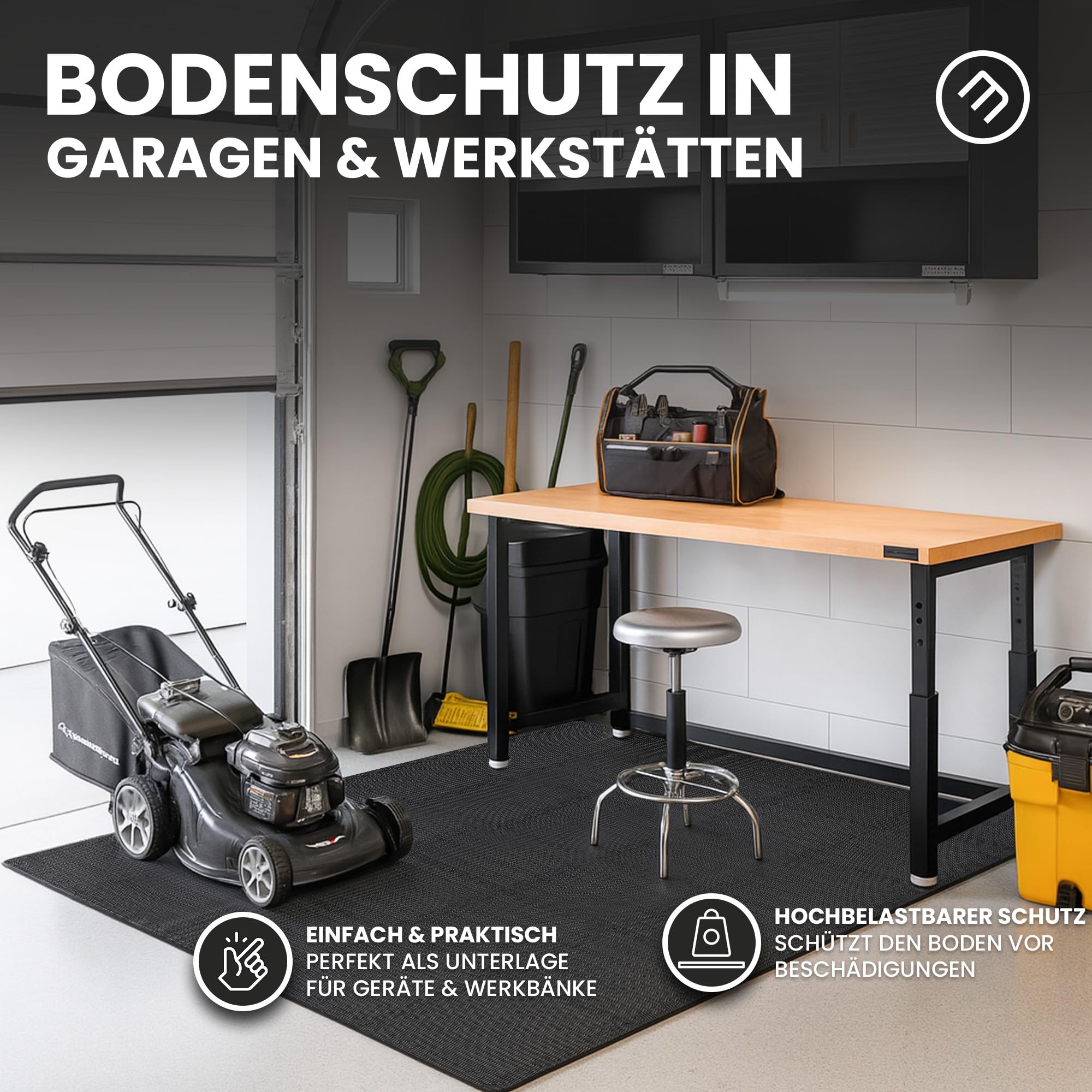 bemaxx Bodenschutzmatte Fitness - Sportmatte Fitnessmatte Gymnastikmatte Puzzlematte Yogamatte Turnmatte Trainingsmatte Spielmatte Fallschutzmatte Laufbandmatte - Gym Workout Pool Garage
