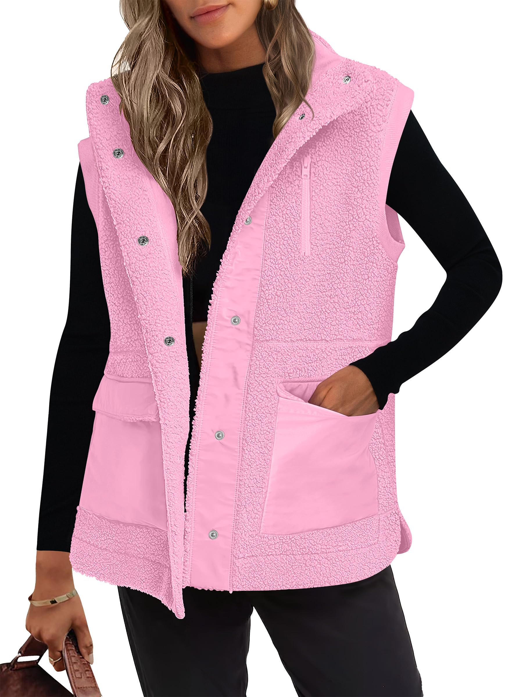anrabess Womens Fleece Vest Loose Warm Button Down Fall Fuzzy Sherpa Jackets Fuzzy Vest With Pockets Winter Outerwear-picture-30