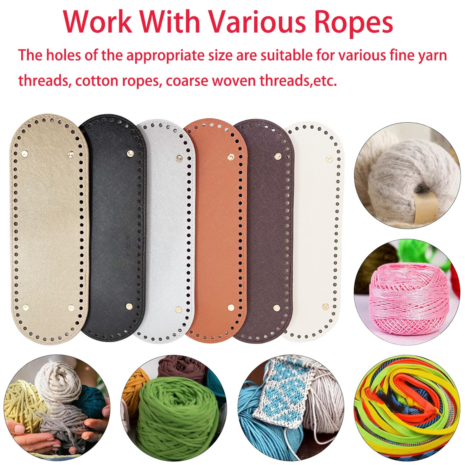 JMZLLRX 6 Color PU Leather Bag Bottom Base Crochet Bag Bottom - Image 3