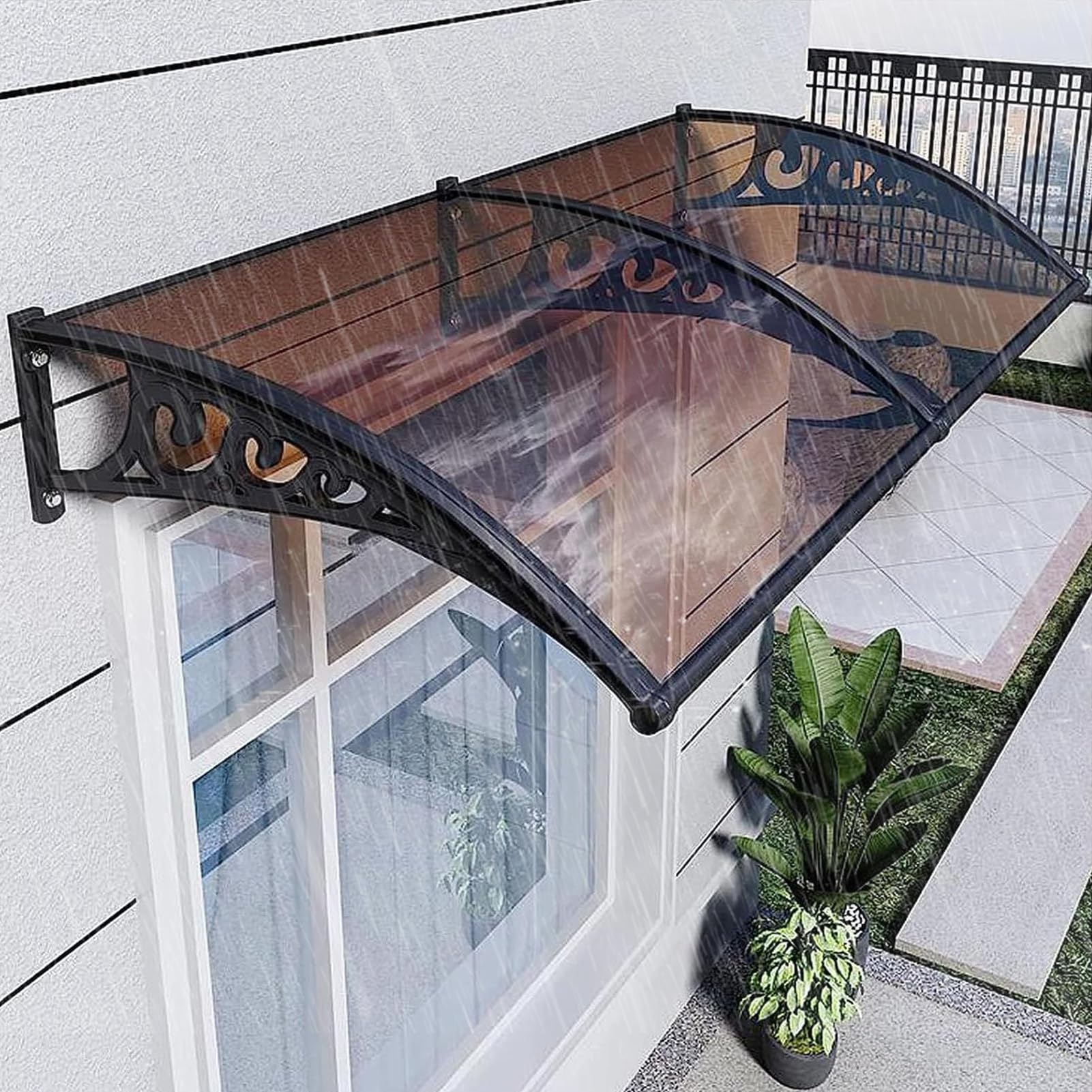 Auvent de polycarbonate extérieur pour protéger le porche et patio
