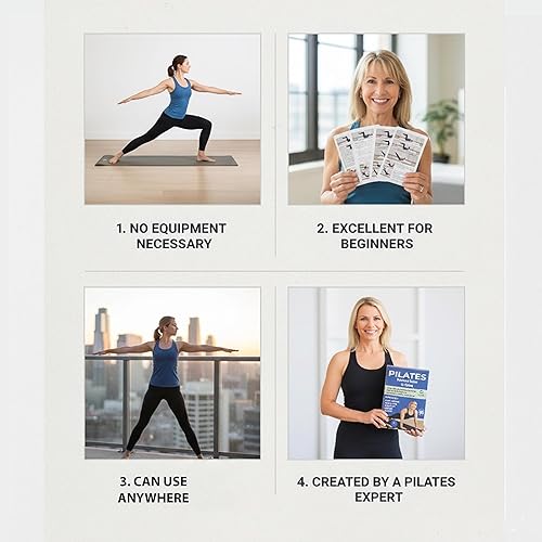 Miniatura 5 de 56 tarjetas de Pilates - Producidas por un instructor certificado- 40 ejercicios de esterilla - Opcional para usar con ejercicios de Pilates Circle