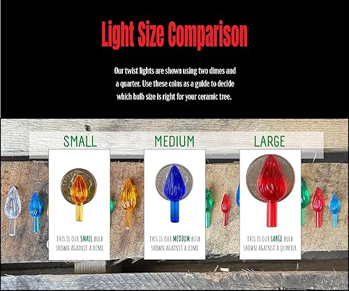 Miniatura 2 de National Artcraft Pequeñas luces de cerámica para árbol de Navidad estilo torsión, colores surtidos (144 piezas)