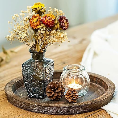 Miniatura 5 de Juego de 20 jarrones de cristal negro, pequeños jarrones grises para flores, florero vintage a granel, bonitos jarrones de vidrio para centros de