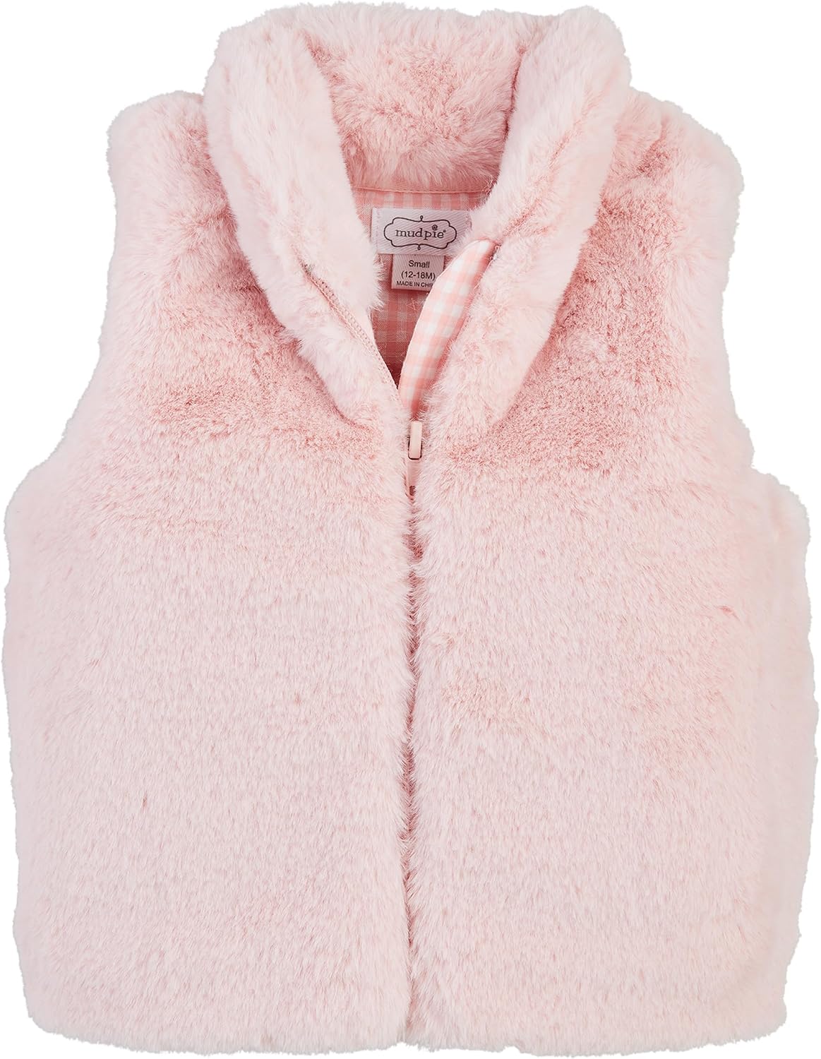 Girls Pewter Fuzzy Shag Vest by ML Kids main image 1