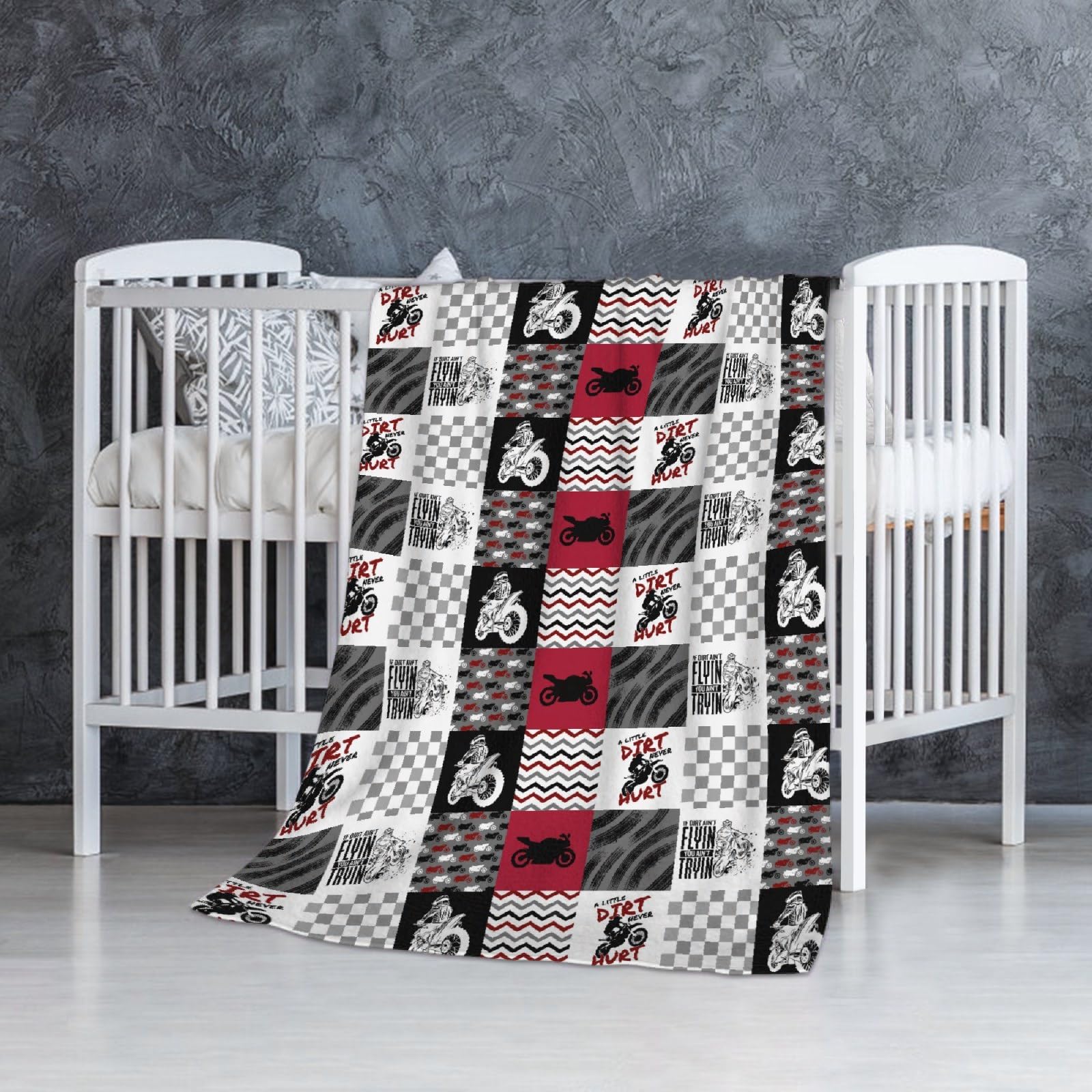 Dirt Bike Blanket Gift for Boys Kids Motorcycle Blanket Stuff