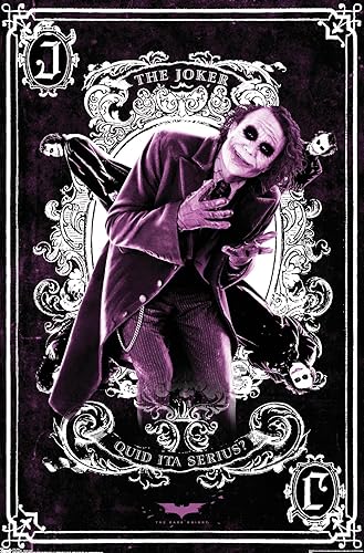 Trends International DC Comics Movie - The Dark Knight - Póster de pared de The Joker Playing Card de 22.375 x 34 pulgadas, versión premium sin marco