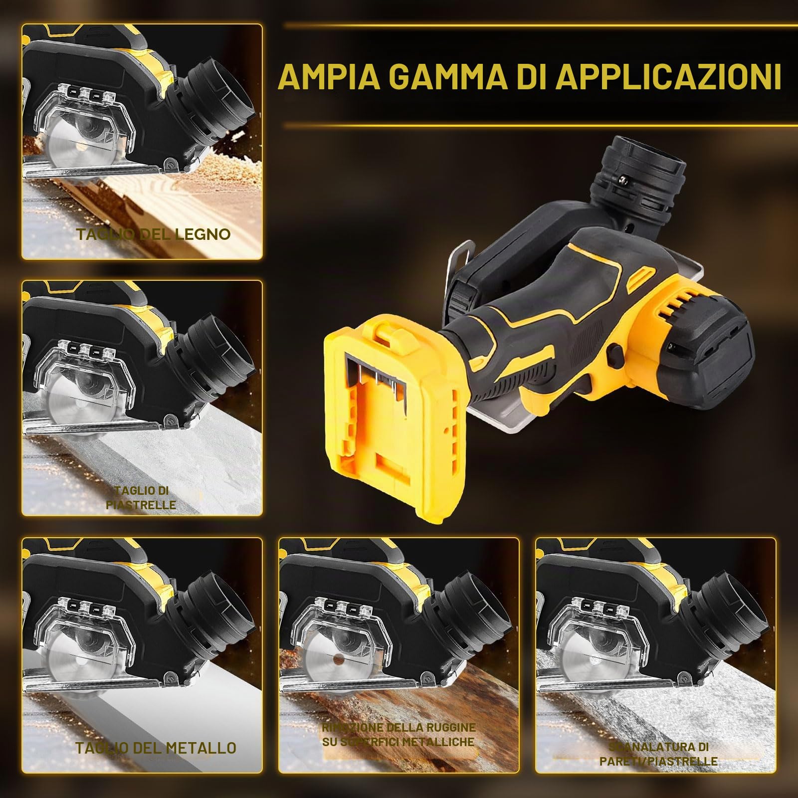 Smerigliatrice angolare Dewalt da 20 V, 20000 giri/min, motore spazzolato 4 lame 7,6 cm, per legno e plastica