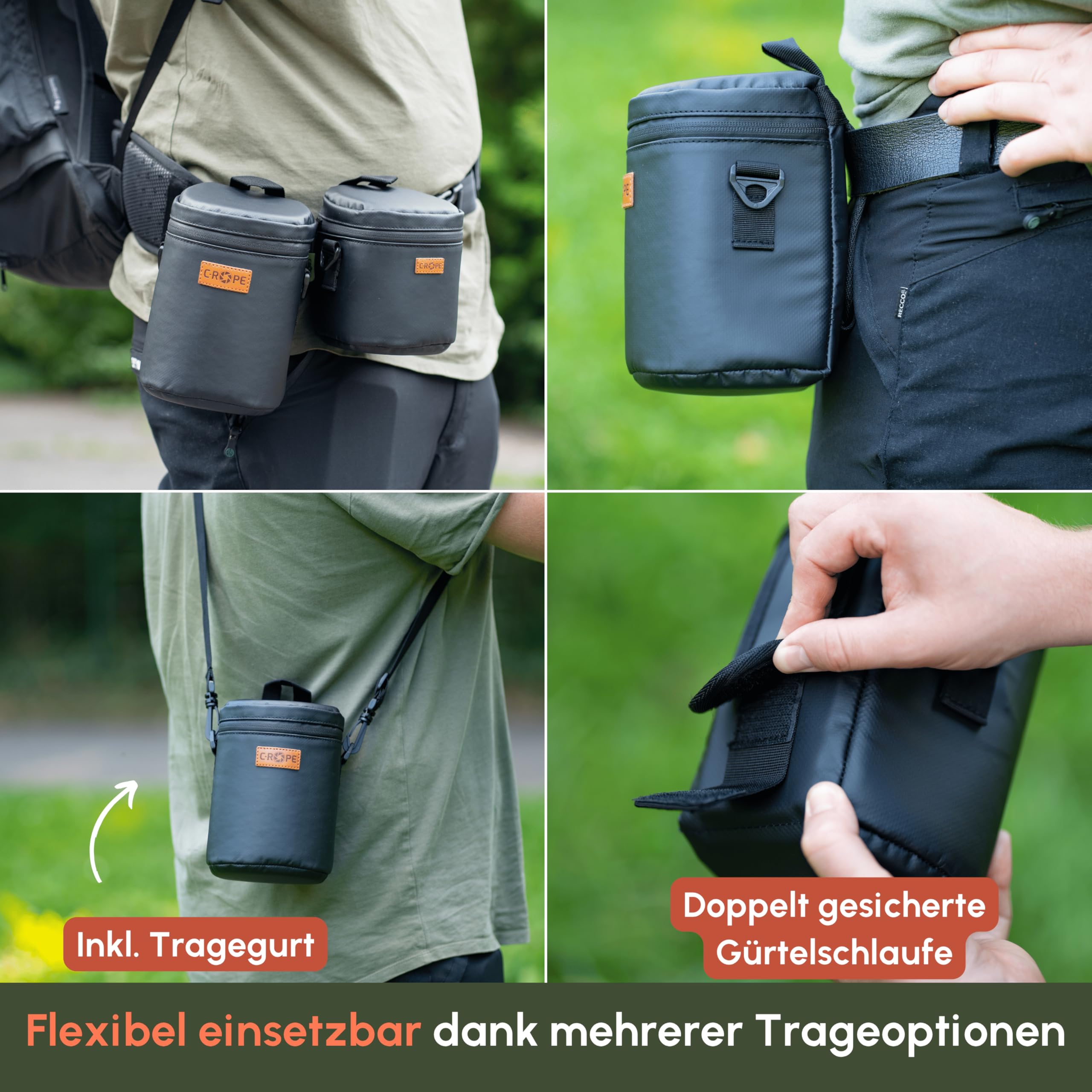 C-Rope wasserfeste Objektivtasche mit wasserdichtem Reißverschluss - Schutzbeutel für Kamera Objektive - Premium Objektivbeutel