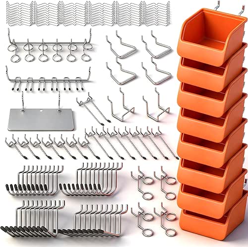 HORUSDY 150 PCS Pegboard Hooks Assortment Kit – 15 Types