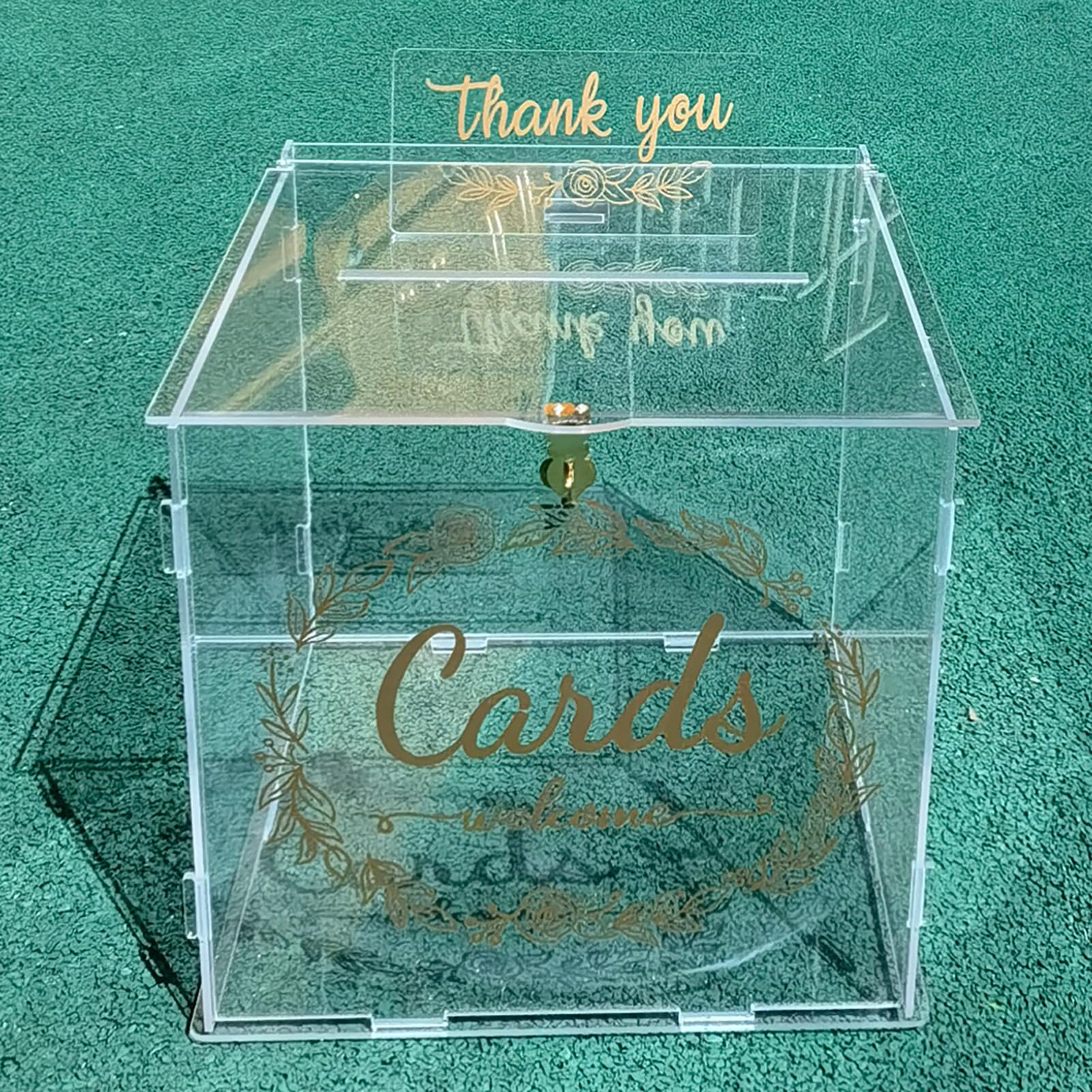 25,5 x 21,5 x 25 cm, pudełko na karty podarunkowe, ślubne, z akrylu, pudełko na karty ślubne, pudełko na prezent ślubny, pudełko na prezent, pudełko na prezent ślubny, pudełko na darowizny z