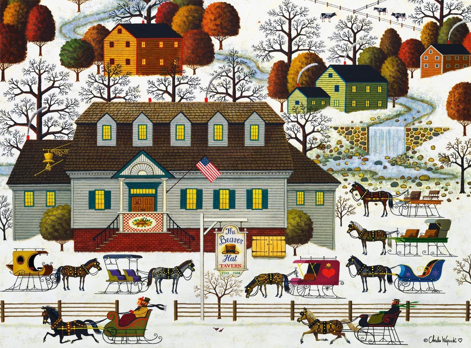 Buffalo Games - 1000 Piece Jigsaw Puzzle - Charles Wysocki - Winter and Snow Scene - Challenging Puzzles for Adults and Families