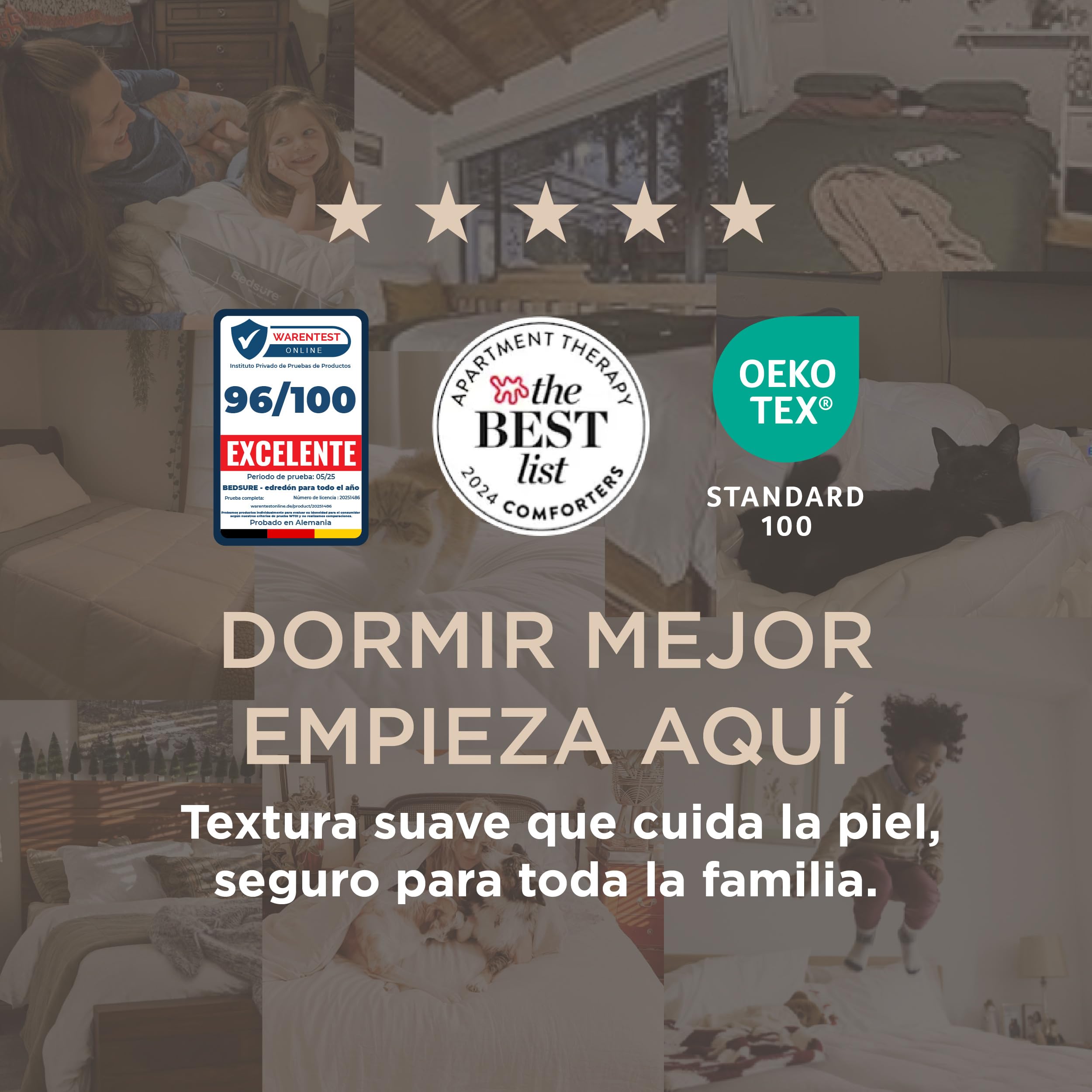 Bedsure Edredon Cama 135/150 Acolchado - Edredón 240x220 cm Relleno Nórdico 300 gr/m², Microfibra Hipoalergénico con Certificado Oeko-Tex, Cálido para 4 Estaciones, Lavable A Máquina Blanco