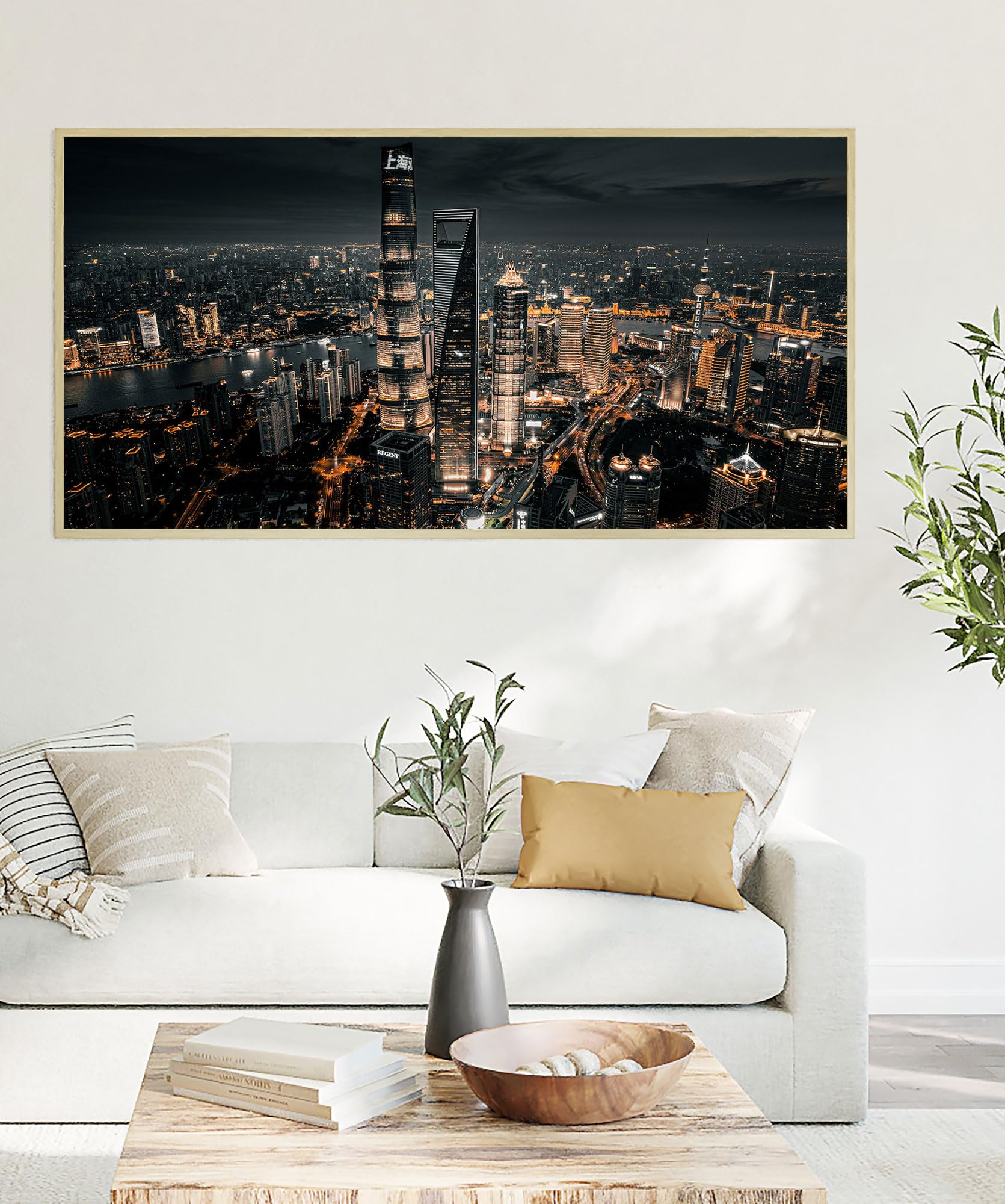Instarry 5D Diamond Painting Grandi Dimensioni Vista Notturna Della Città Decorazione per Casa e Pareti 120x60 cm