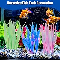 Vista 6 de Kaiyuan Dynasty 2 plantas artificiales de silicona para acuario, plantas artificiales para pecera, quelpa brillante, decoración de plantas