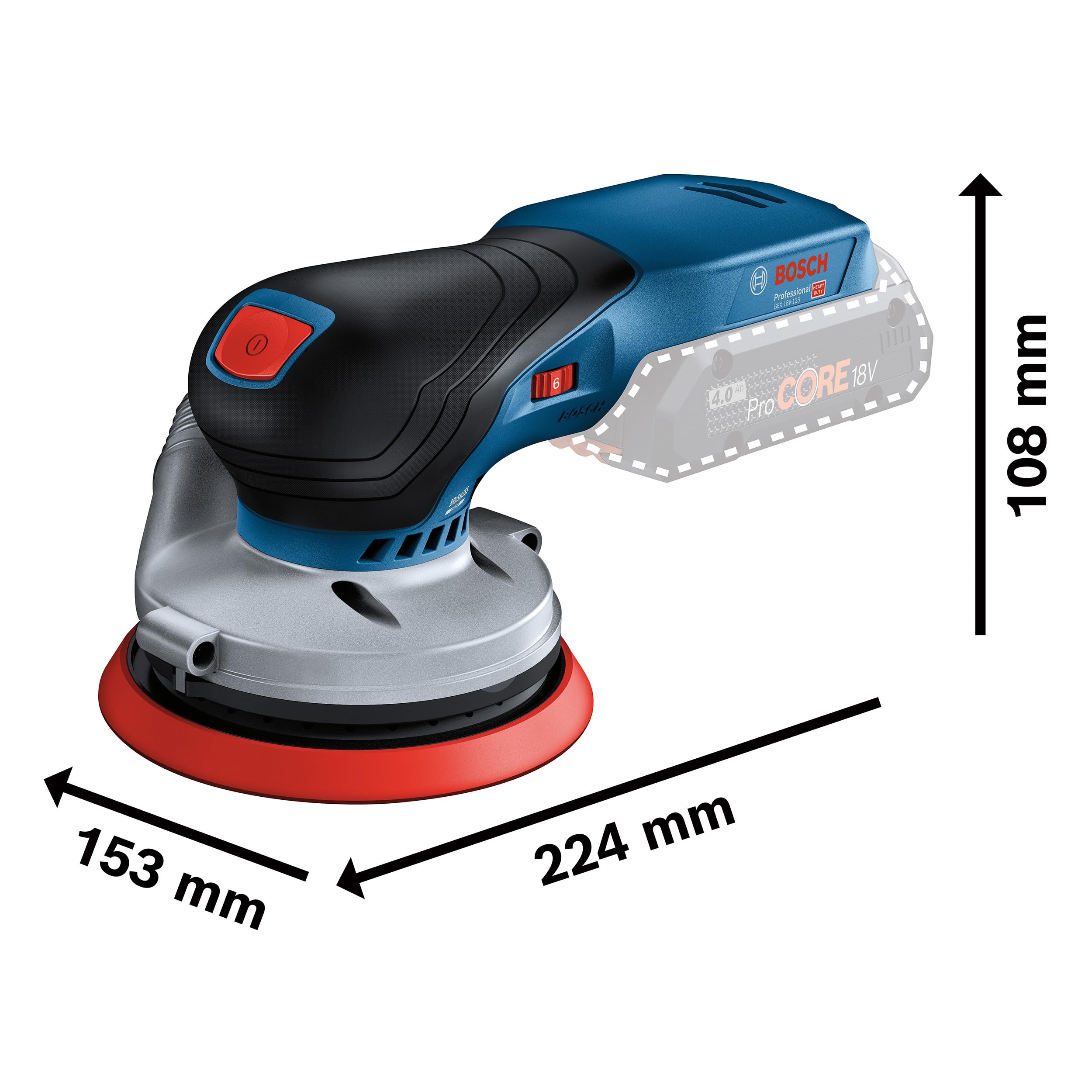 Bosch Professional GEX 18V-125 Akku Exzenterschleifer 125mm 18V System