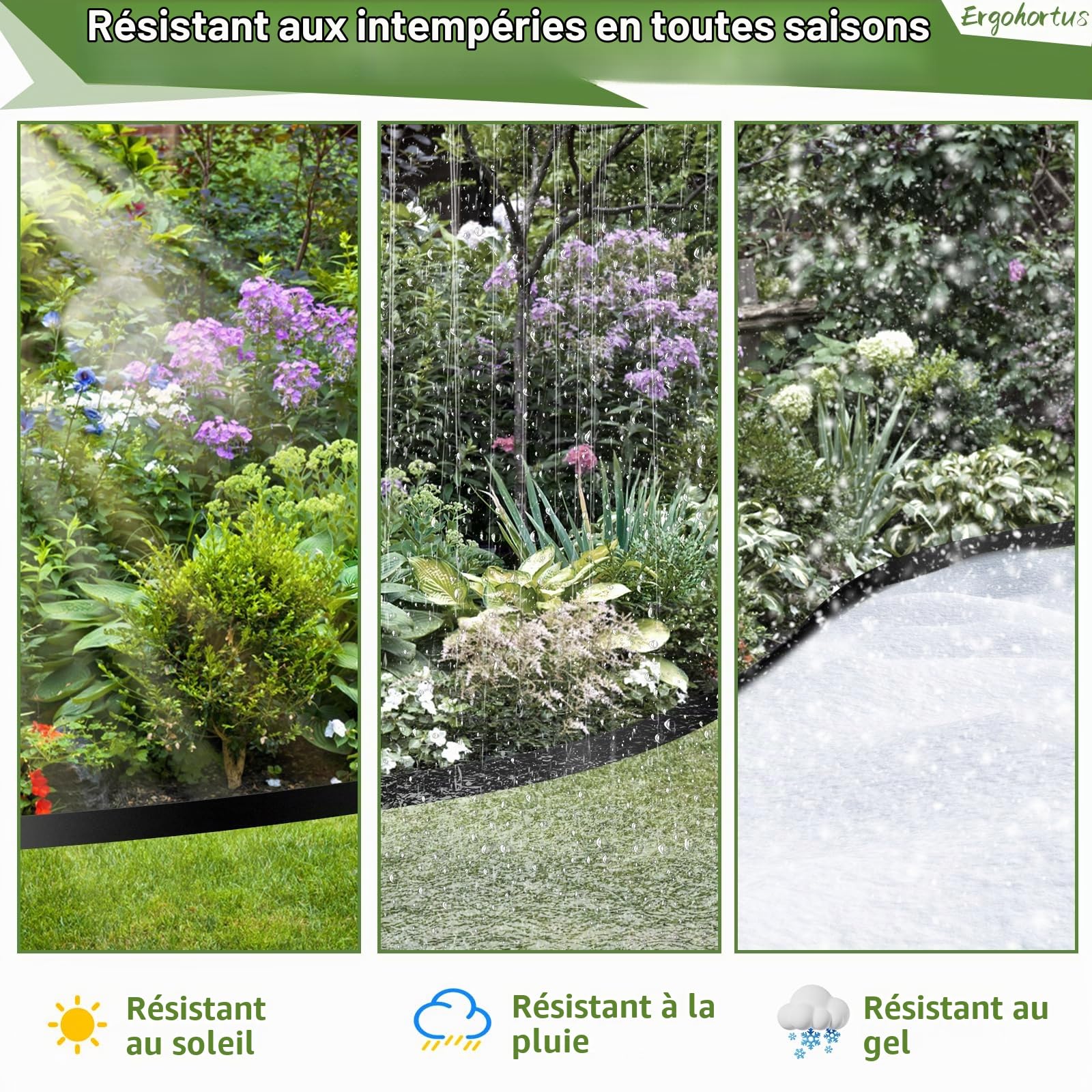 Bordure de Jardin Extérieur, Bordure de Jardin Flexible 10 Mètres avec 50 Piquets, Hauteur 5 cm, Plastique, Idéale pour Délimiter Les Pelouses, Massifs de Fleurs, Bordures et Allées – Noir