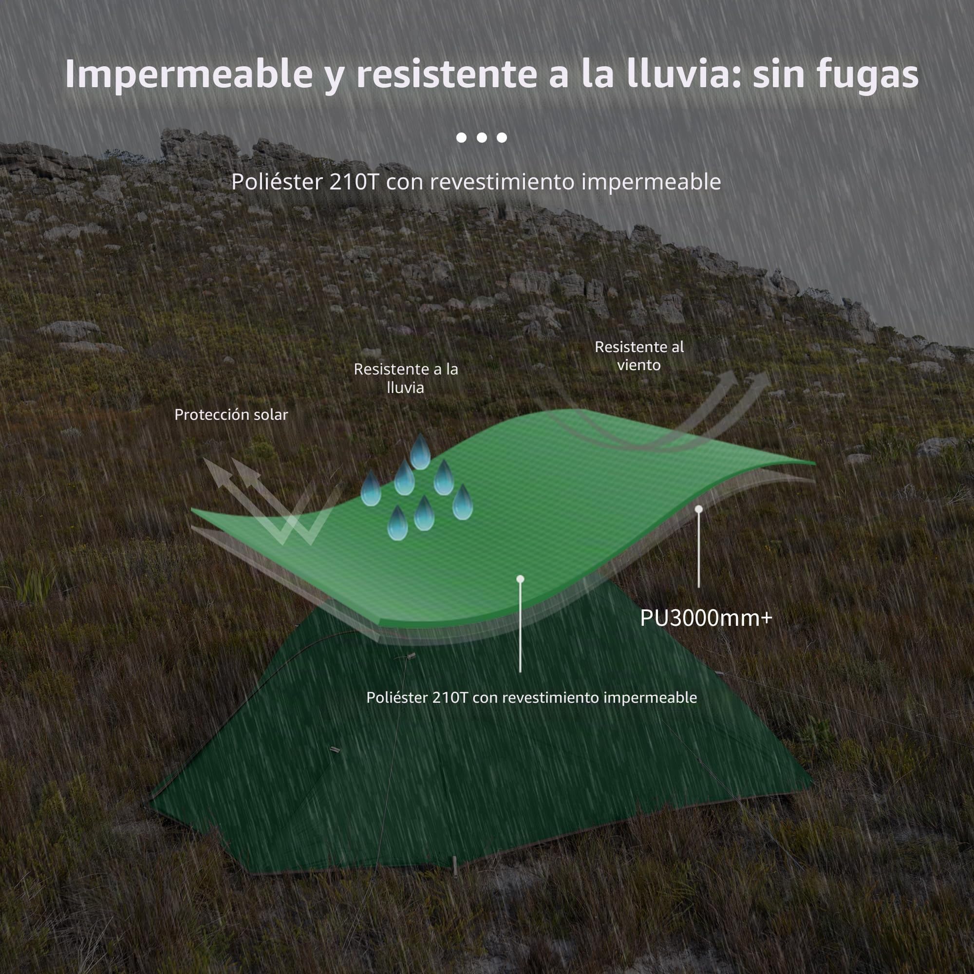 Naturehike Cloud-up Ultraligero 3 Persona Tienda de campaña Impermeable Doble Capa Camping Tienda de campaña