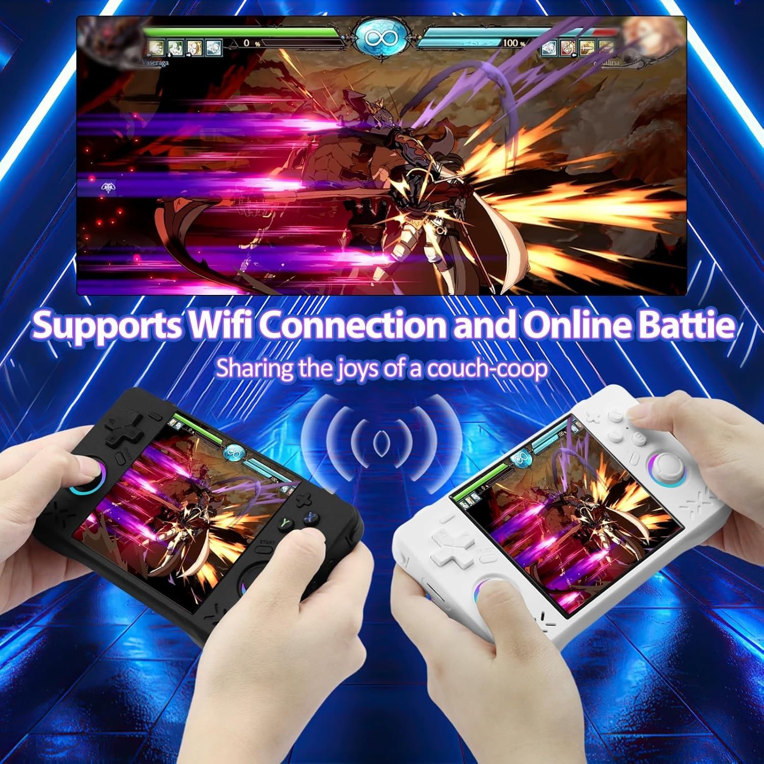 XF40H Console di gioco portatile, console di gioco retrò con schermo HD IPS da 4 pollici, giochi classici precaricati con oltre 30 emulatori, Linux open source, Wi-Fi integrato per multiplayer online