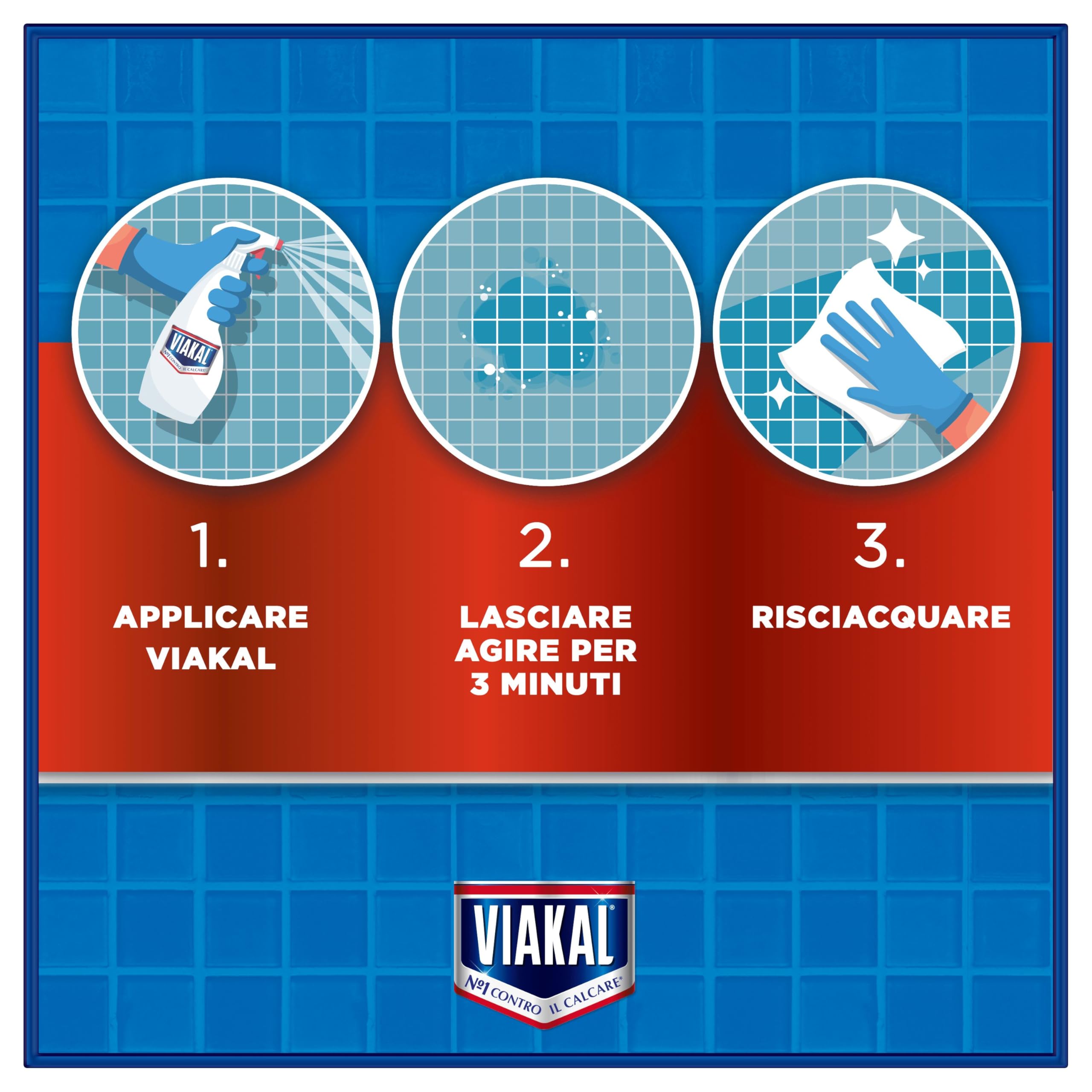 Viakal Classico Spray Per Rimuovere Fino Al 100% Di Calcare Con Tecnologia Anti-gocce