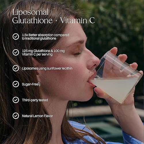 Miniatura 3 de Glutatión liposomal + colágeno marino avanzado + barras de polvo de vitamina C liposomal  Belleza diaria y apoyo antioxidante  Hidratación de la