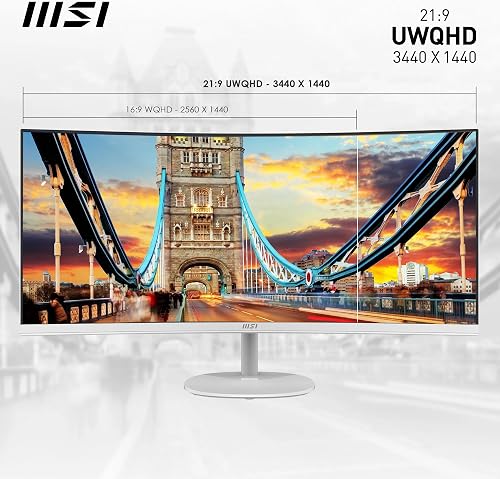 Monitorius MSI PRO MP341CQW 34 Inch VA UWQHD Curved 100Hz 4ms 2xHDMI2.0 DP Speakers - 2