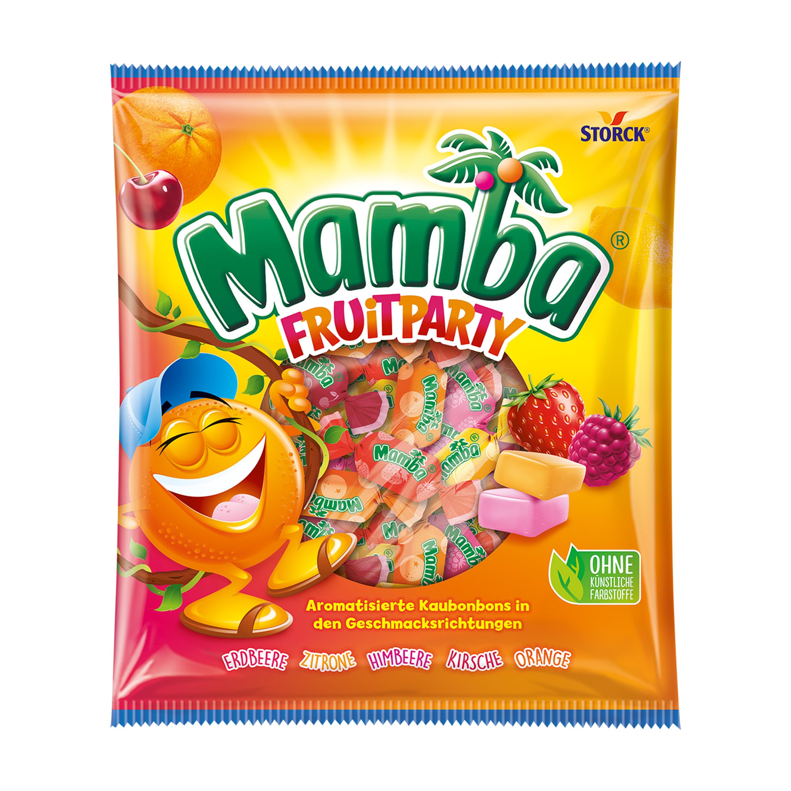 Mamba Fruitparty – 1 x 290 g – Leckere Kaubonbons in fünf fruchtigen Geschmacksrichtungen – Süßigkeiten Mix einzeln verpackt und ideal zum Teilen