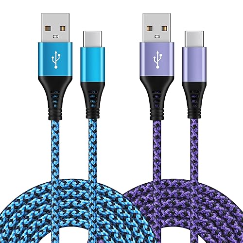 Paquete de 2 cables USB tipo C de carga rápida de 6 pies para Motorola Moto G10 G9 G8 G7 Power Plus Play, Edge 2025, G Power/Stylus/Razr, G6 X4 Z4