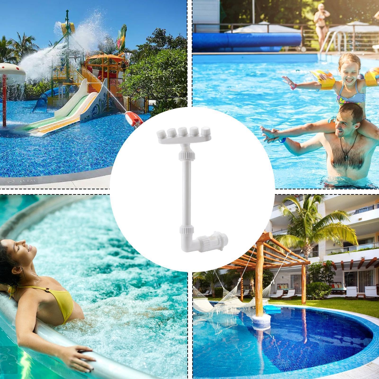 Fuente de agua para piscina, 5 posiciones, pulverizador ajustable en