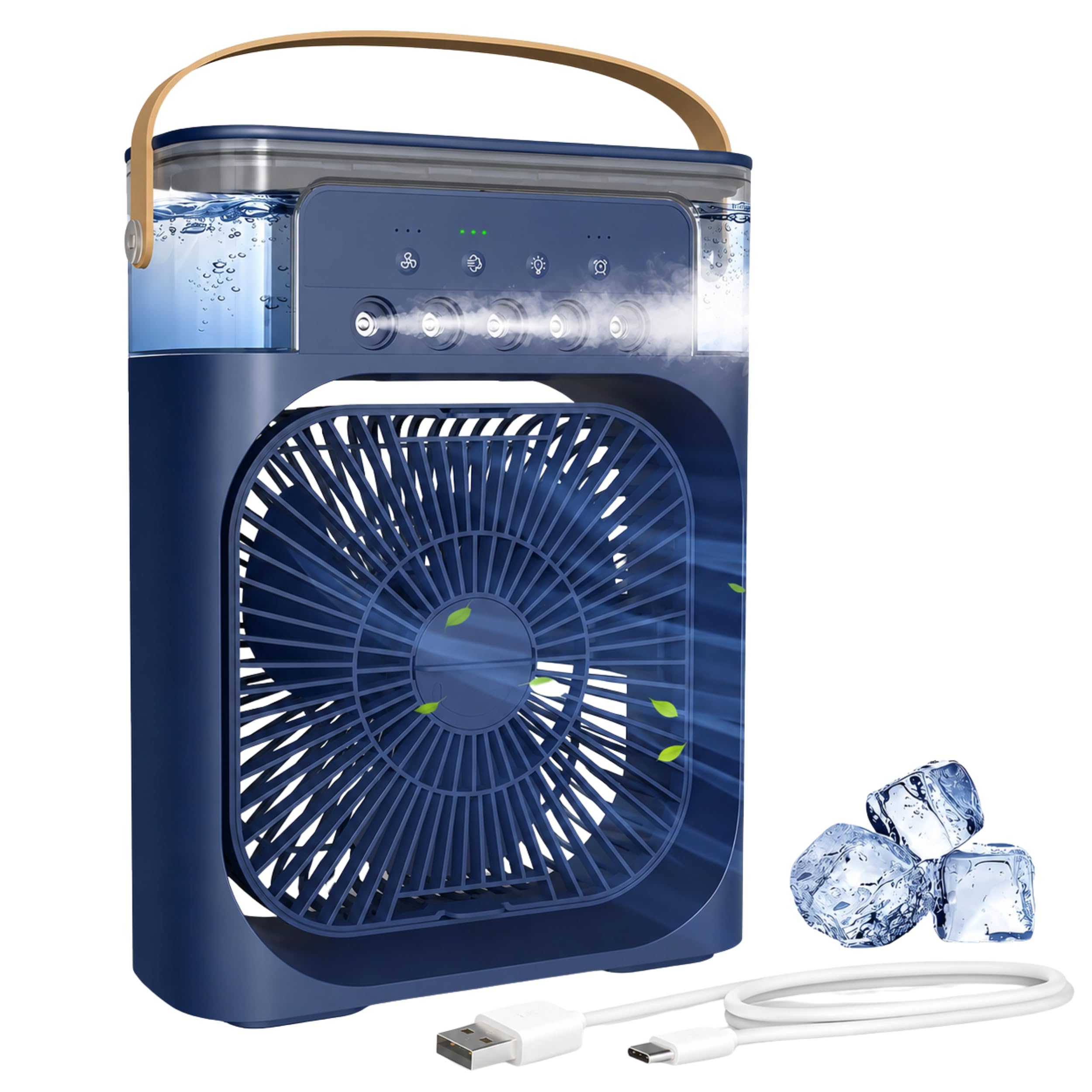 HuMiDiFiEr AiR CoOlEr FaN FoR HoMe, TiMiNg EvApOrAtIvE AiR CoOlInG FaN WiTh 7 CoLoR LeD LiGhTs AnD TiMeR, 5 WaTeR SpRaYs, 3 SpEeD MoDeS, UsB TyPe-C, FoR SlEePiNg, RoOm, OfFiCe, KiTcHeN- mUlTiCoLoR-image-28