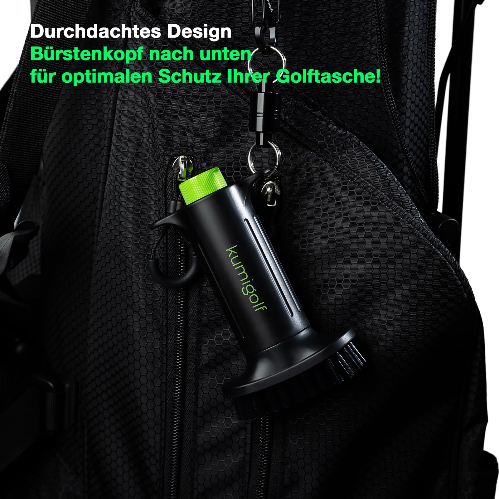 H3 Golf Wasserbürste mit Wassertank – Golf Bürste für Golfschläger Reinigung, Golfschläger Bürste & Schlägerreiniger – Magnetclip, Nylonborsten – Premium Golf Zubehör Geschenk