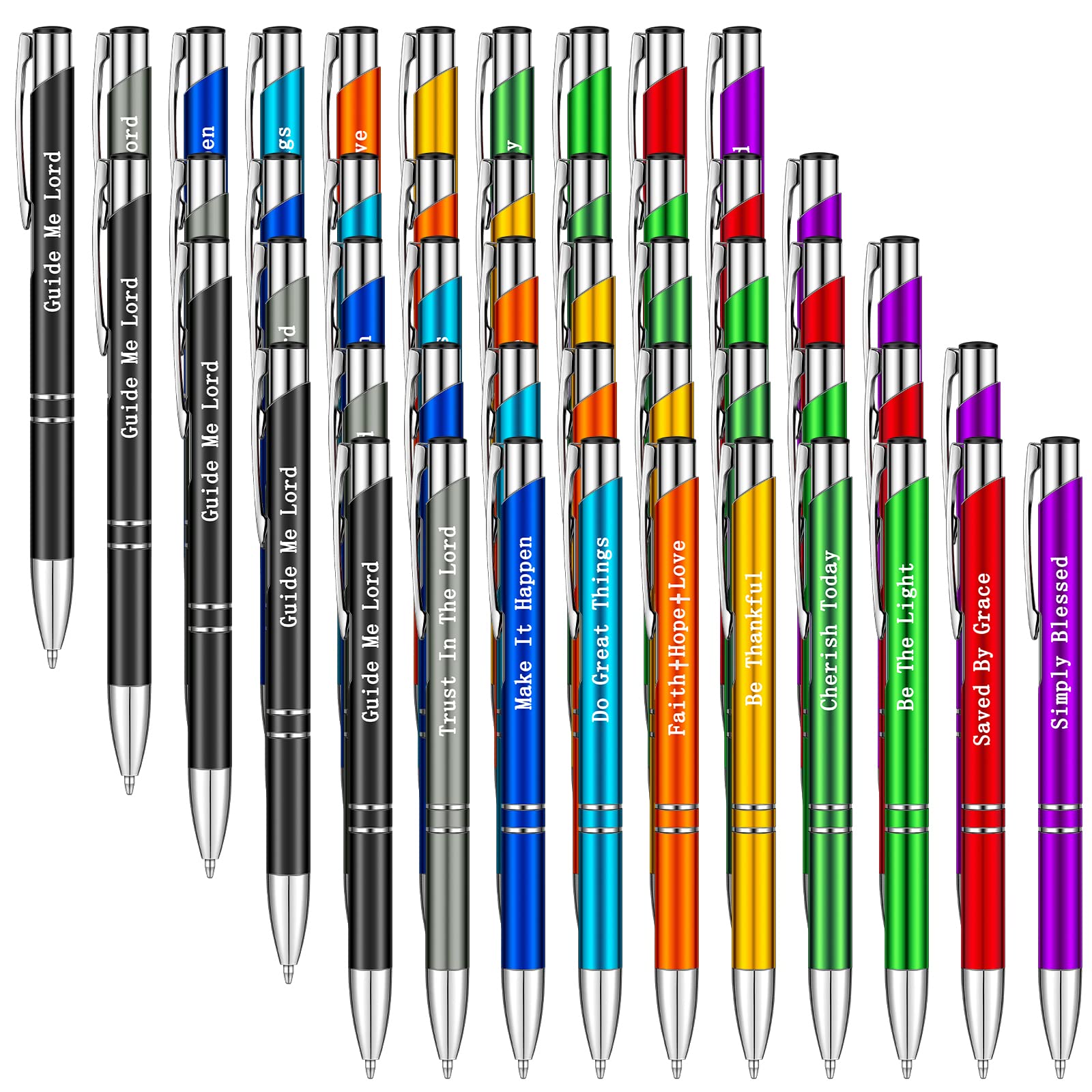 Zonon 10 Pieces Bible Verse Ballpoint Pen Metal Inspirational Christian Scripture Quote Pen Easter Faith Religious Motivational Gift for Women Men,