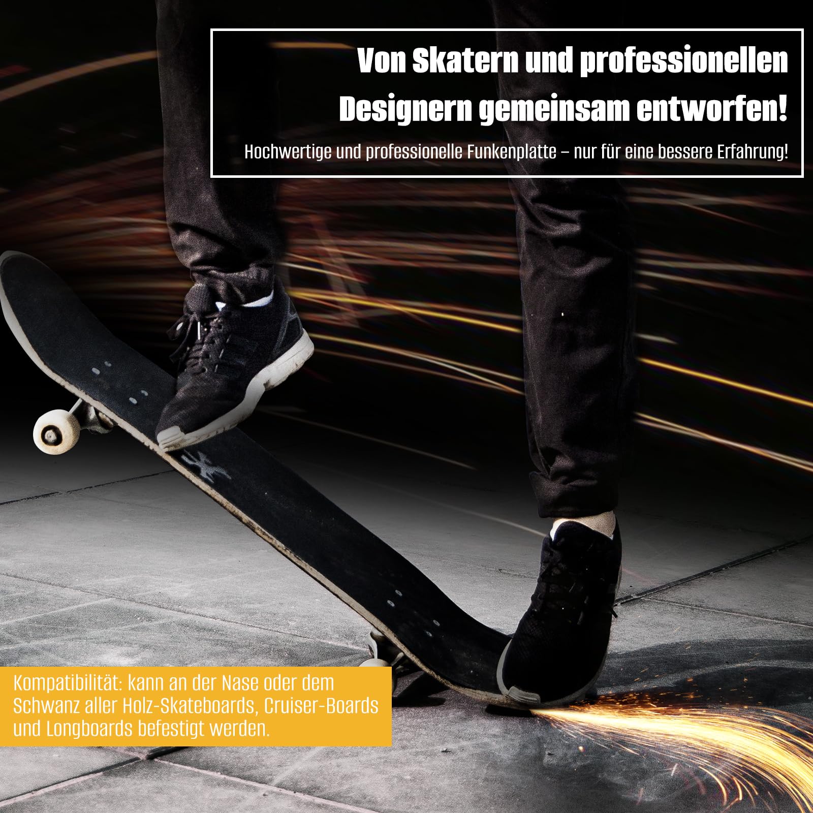 SIRUITON Plaques d'étincelles de skateboard Pro - Accessoires de skateboard pour enfants et adultes - Cadeaux cool pour débutants et professionnels