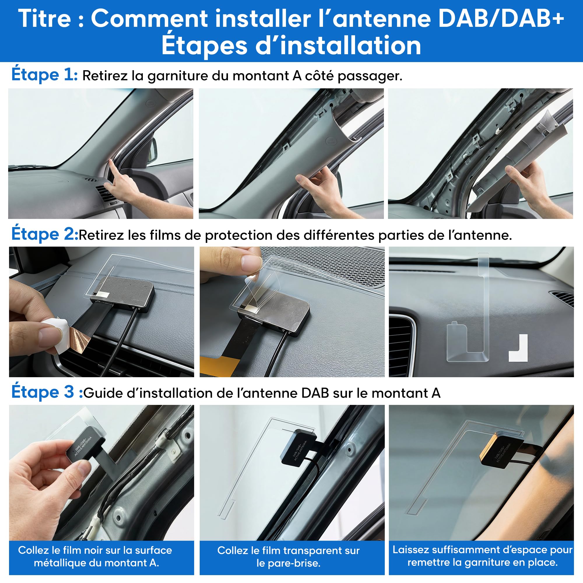 Autoradio DAB/DAB+, CENXINY Auto Radio Bluetooth RDS/FM/AM,1 Din Autoradio mit Fernbedienung,unterstützt 2 USB,AUX-Eingänge,TF/SD/FM/iOS Android,Multicolour