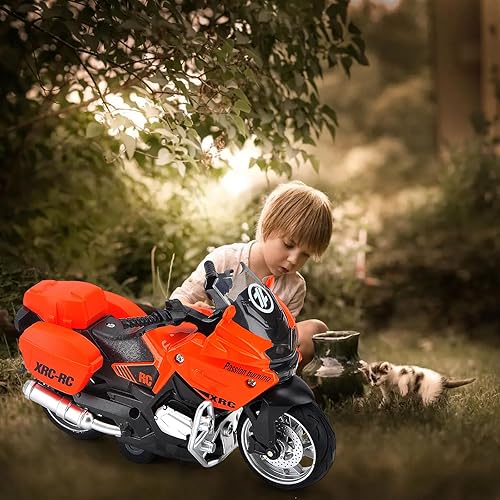 Miniatura 8 de ACROFEK Juguetes de motocicleta de aleación con sonido y luz, juguetes de motocicleta fundidos a presión para niños de 3 a 5 años, gran motocicleta