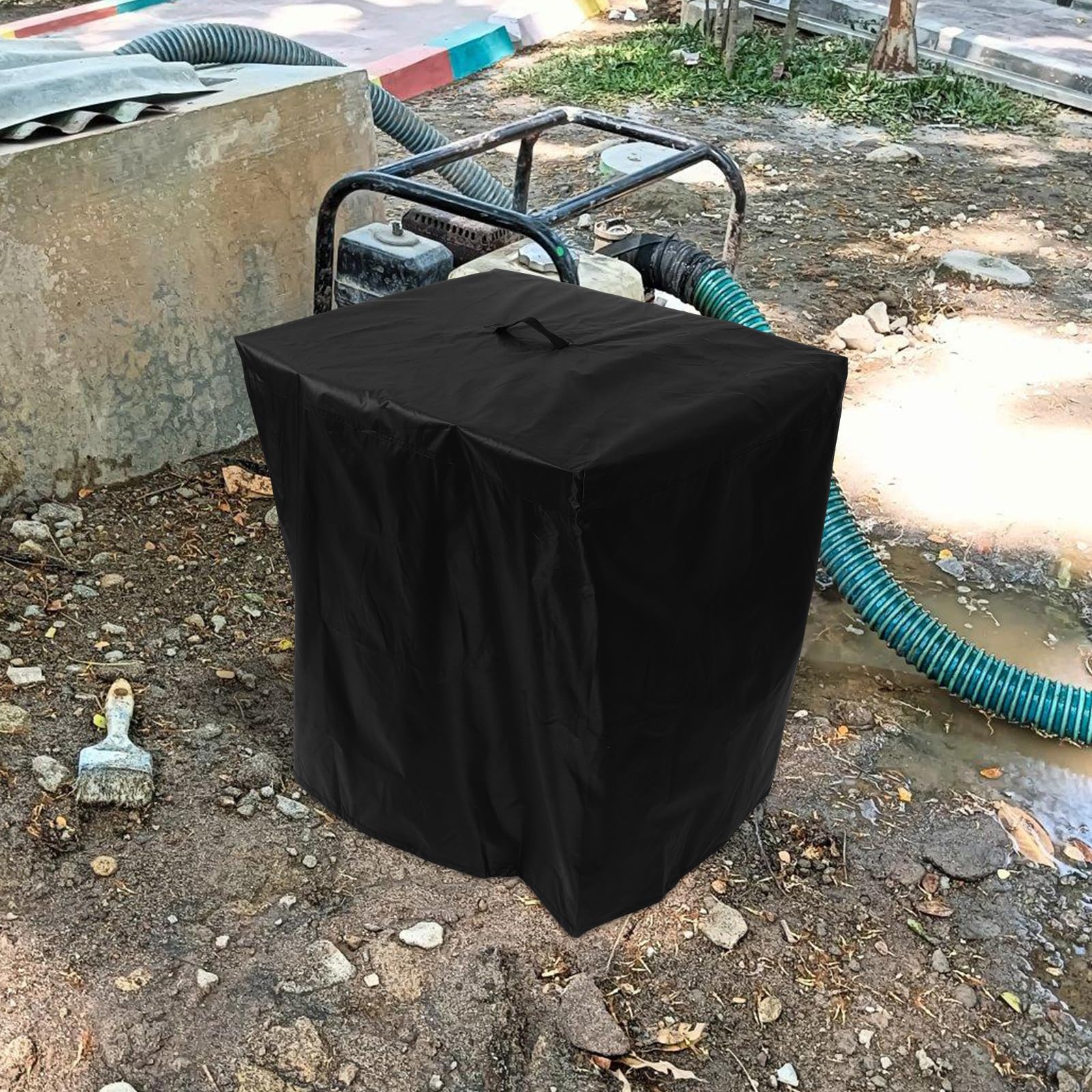 Cubierta para Bomba de Filtro de Piscina Jardín 84x61x86 Cm Tela Oxford Protección Exterior para Bomba de Arena de Piscina Invierno