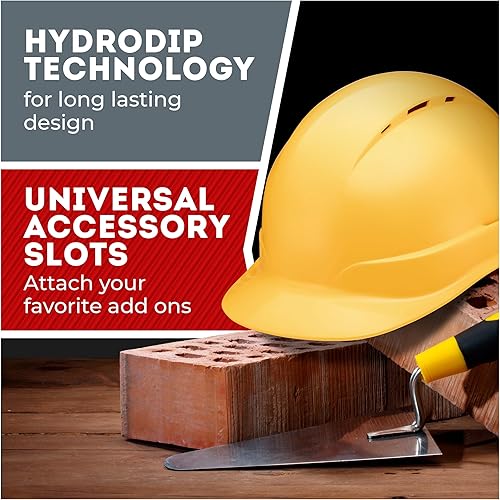 Miniatura 7 de Acerpal Casco duro ventilado con acabado brillante, diseño personalizado y color sólido OSHA cascos duros con suspensión de 6 puntos