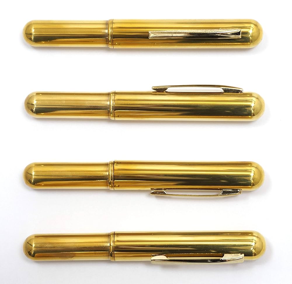 【オリジナル制作】真鍮無垢 キャップ式万年筆　ずっしり 重量感 オリジナル制作】真鍮無垢 キャップ式万年筆 ずっしり 重量感