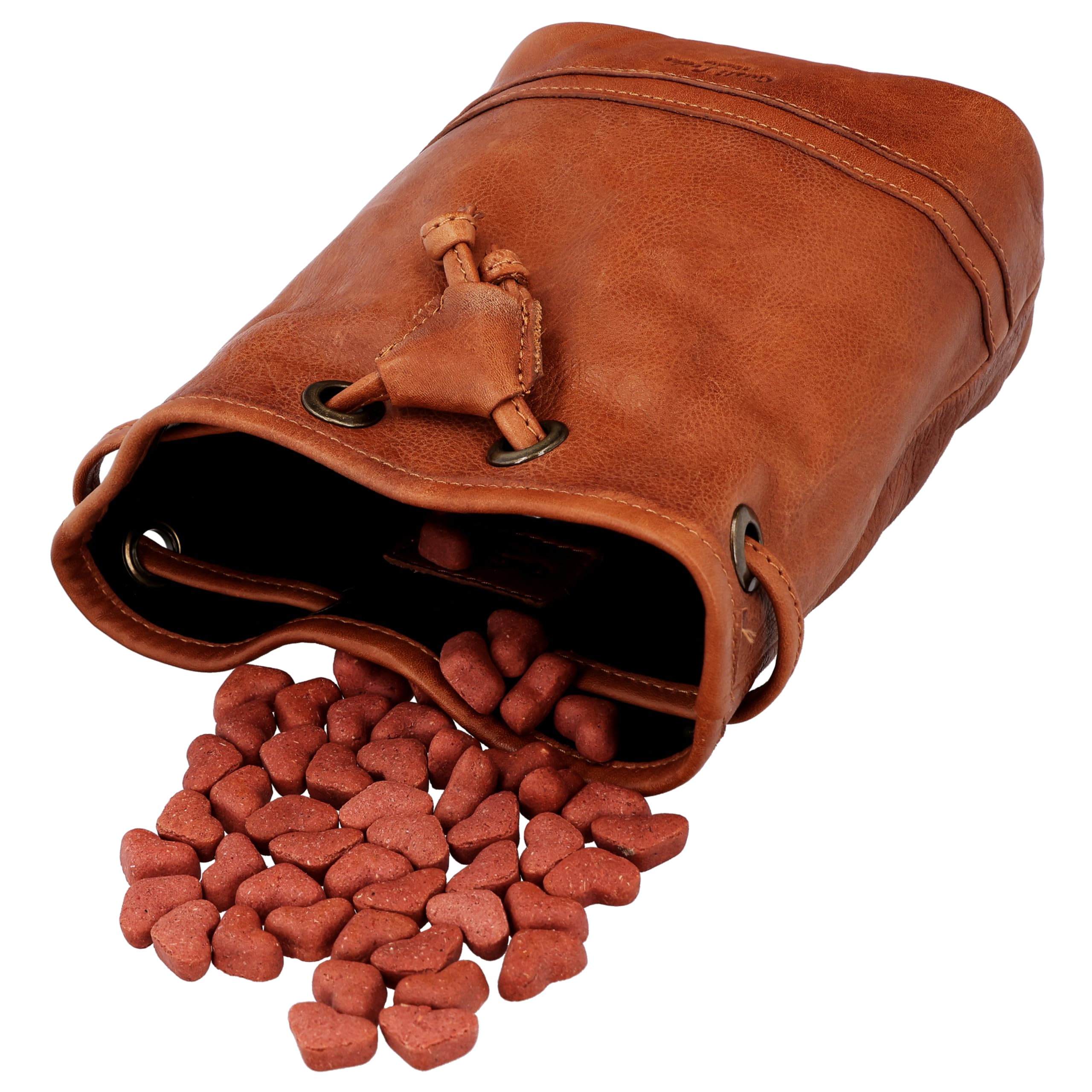 Gusti Sac banane en cuir Aouli - Sac à friandises - Accessoire pour chien - Marron