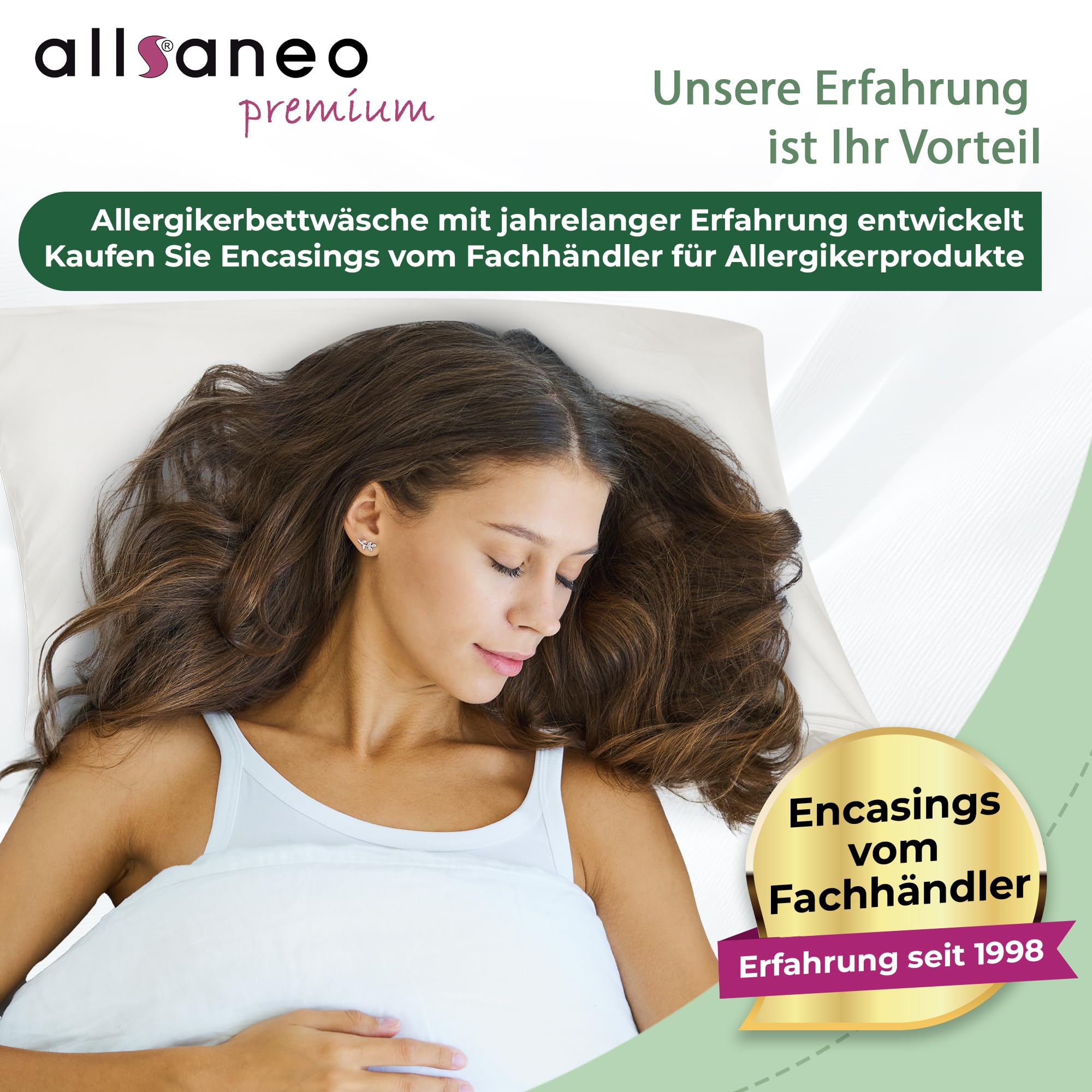 allsaneo Premium Allergiker Matratzenbezug 140x200x24 cm | Allergie Bezug extra weich und leicht | Anti Milben Encasing | Milbenschutz | allergendichter Zwischenbezug | Hohenstein Zertifiziert