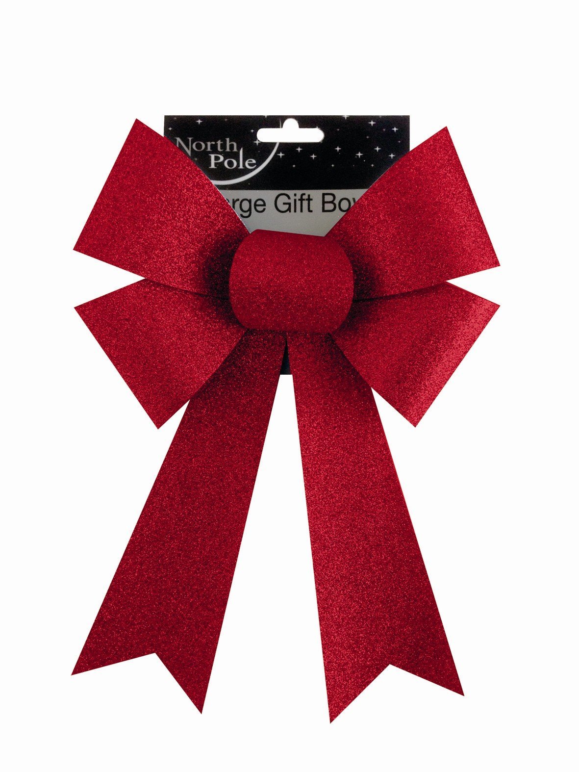 Large Red Glitter Gift Bow Ideal Christmas Decorations Wrapping Hampers
